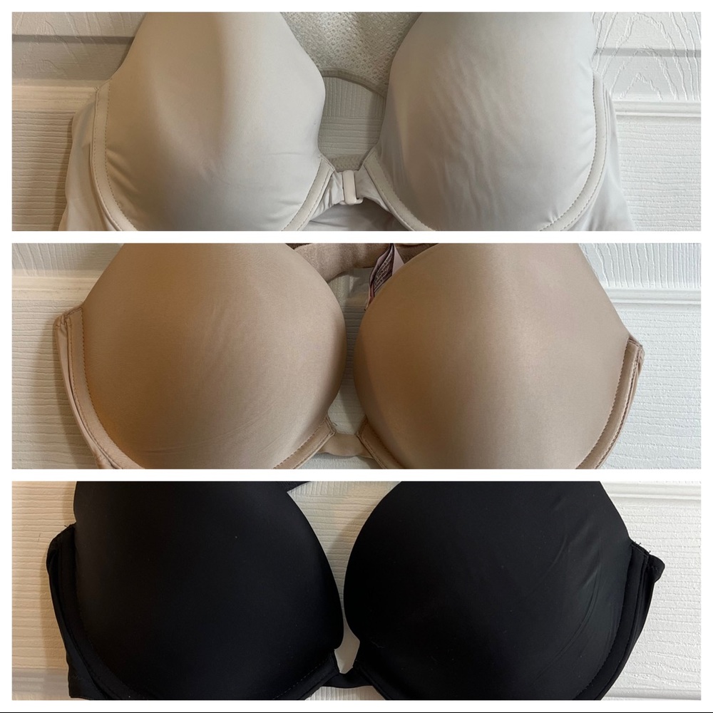 Victoria's Secret 3-Pack T-Shirt Bras in White, Nude, and Black
